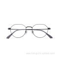 Best Selling Stylish Womens Stainless Glasses Frame Metal Round Black Optical Eyeglasses